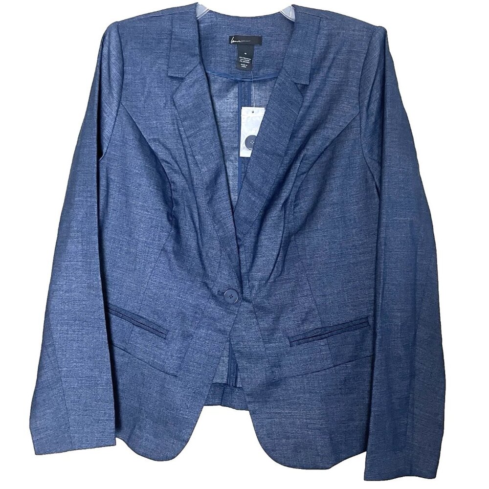 Lane Bryant Blue Unstructured Blazer Jacket Women's Size 18 Office Stretch NWT